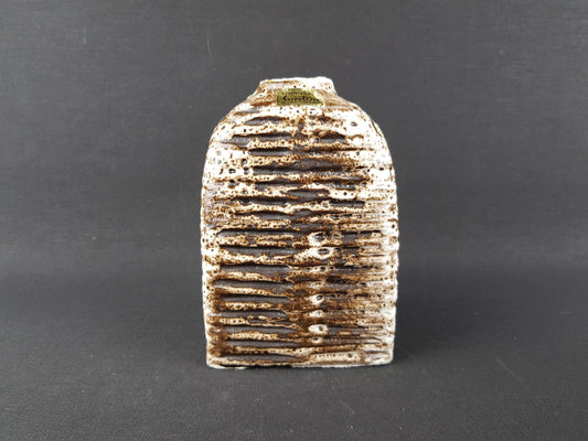 Vintage CARSTENS TONNIESHOF KERAMIK Brown Triangular Fat Lava Vase 7787 15 West German Pottery 1970s