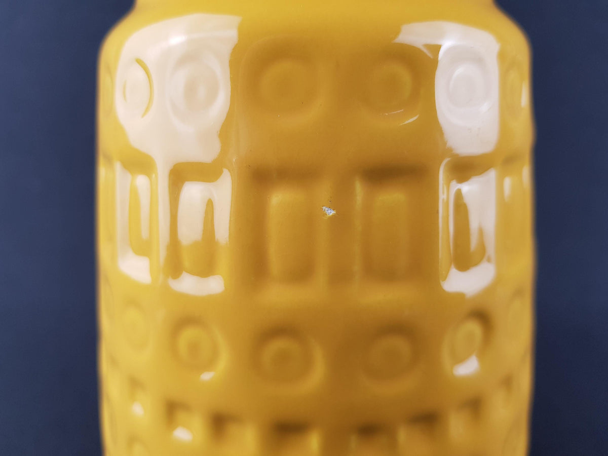 Vintage SCHEURICH KERAMIK Yellow Vase with Inka Decor 260 18 West German Pottery 1970s