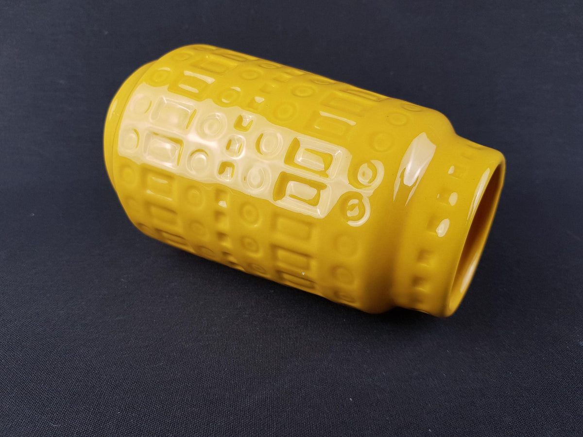 Vintage SCHEURICH KERAMIK Yellow Vase with Inka Decor 260 18 West German Pottery 1970s