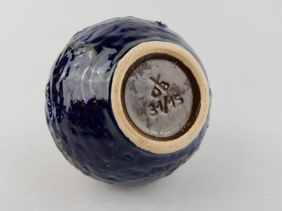 Vintage DUMLER UND BREIDEN Blue and White Fat Lava Vase 31 15 West German Pottery 1960-70s