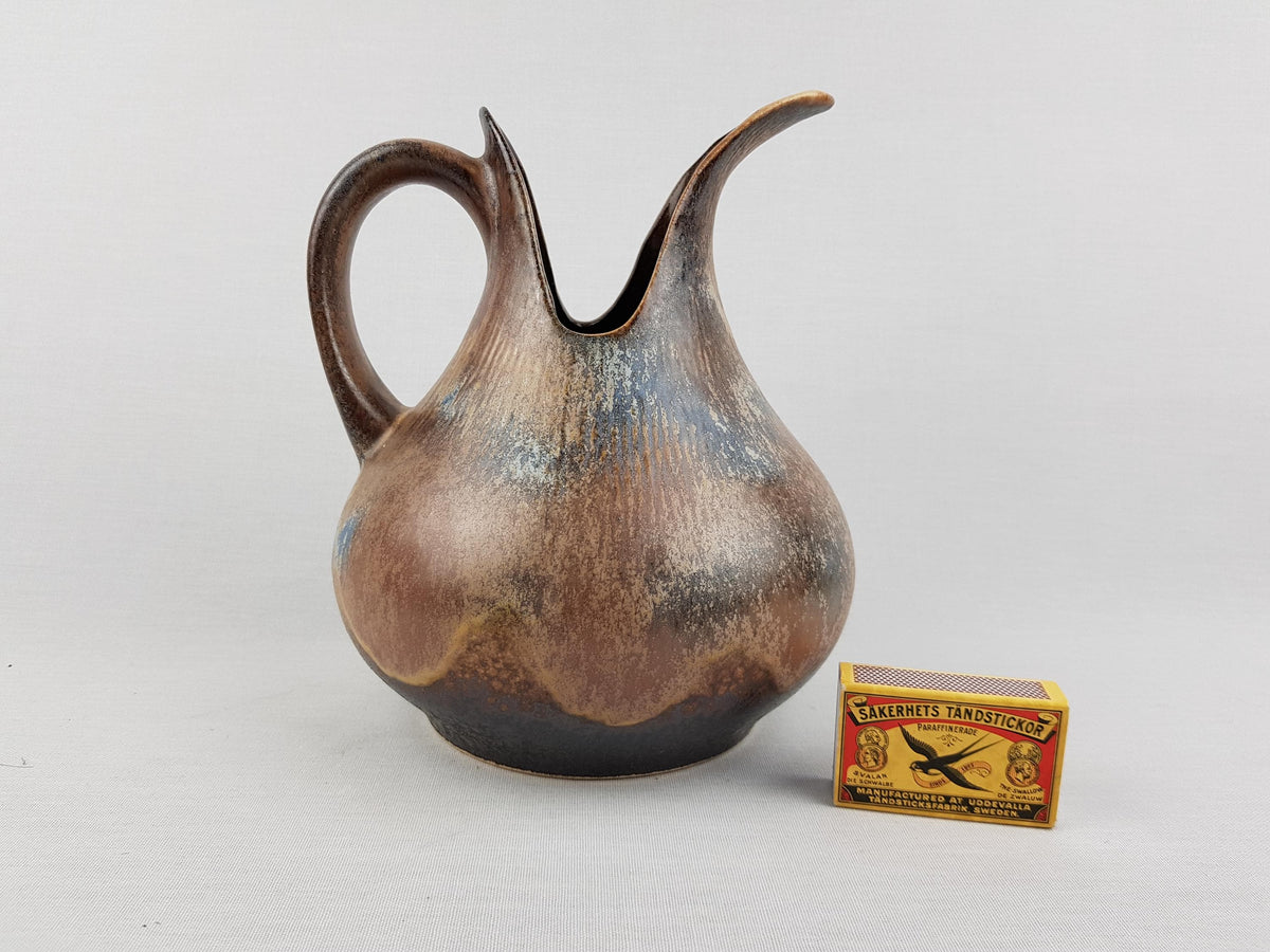 Vintage DUMLER UND BREIDEN Brown Pitcher Vase 056/20 West German Pottery 1960-70s