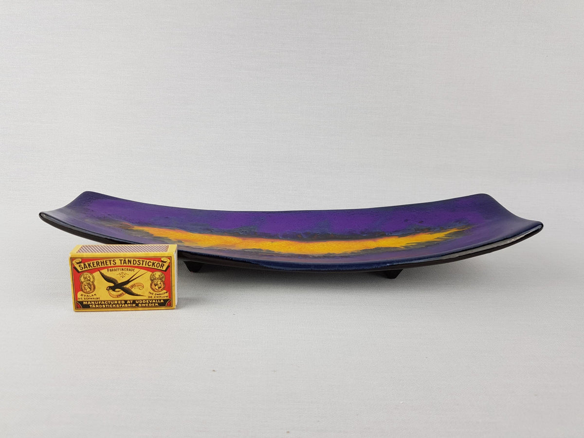Vintage JAN VAN ERP Purple and Yellow Bowl Dutch Pottery 1970's