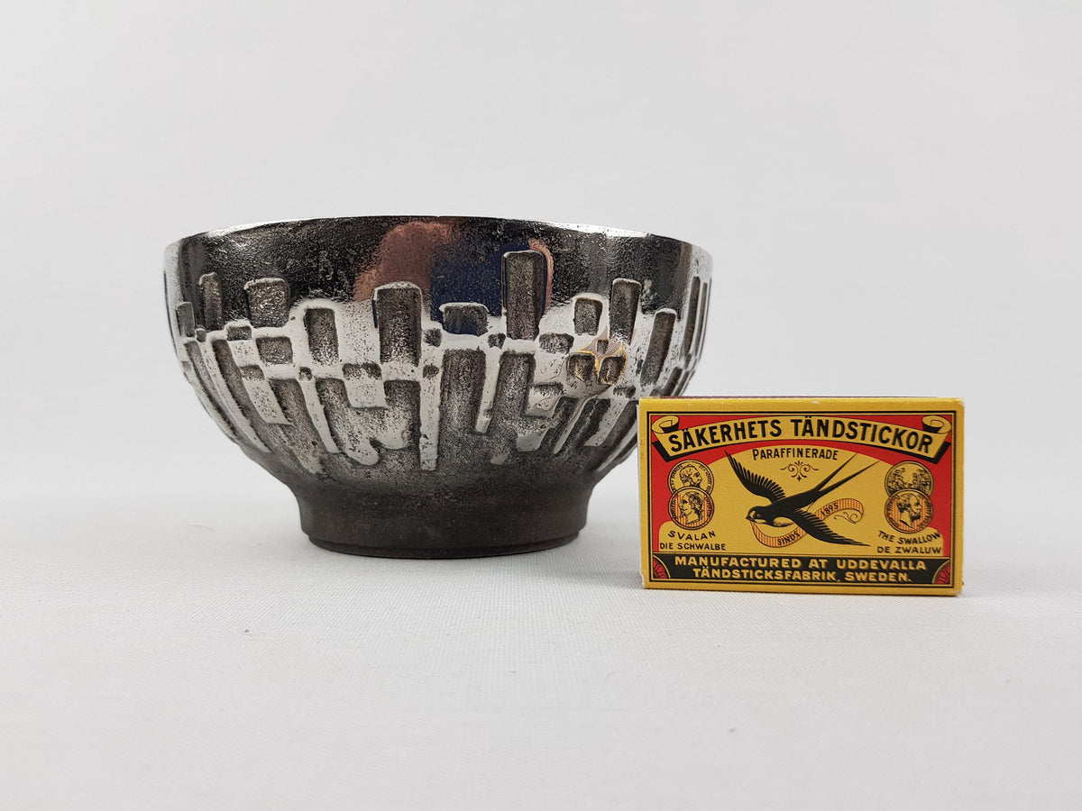 Vintage OLAV JOA Brutalist Sculptural Cast Stainless Steel Bowl 18-8 Norway Design 1960s