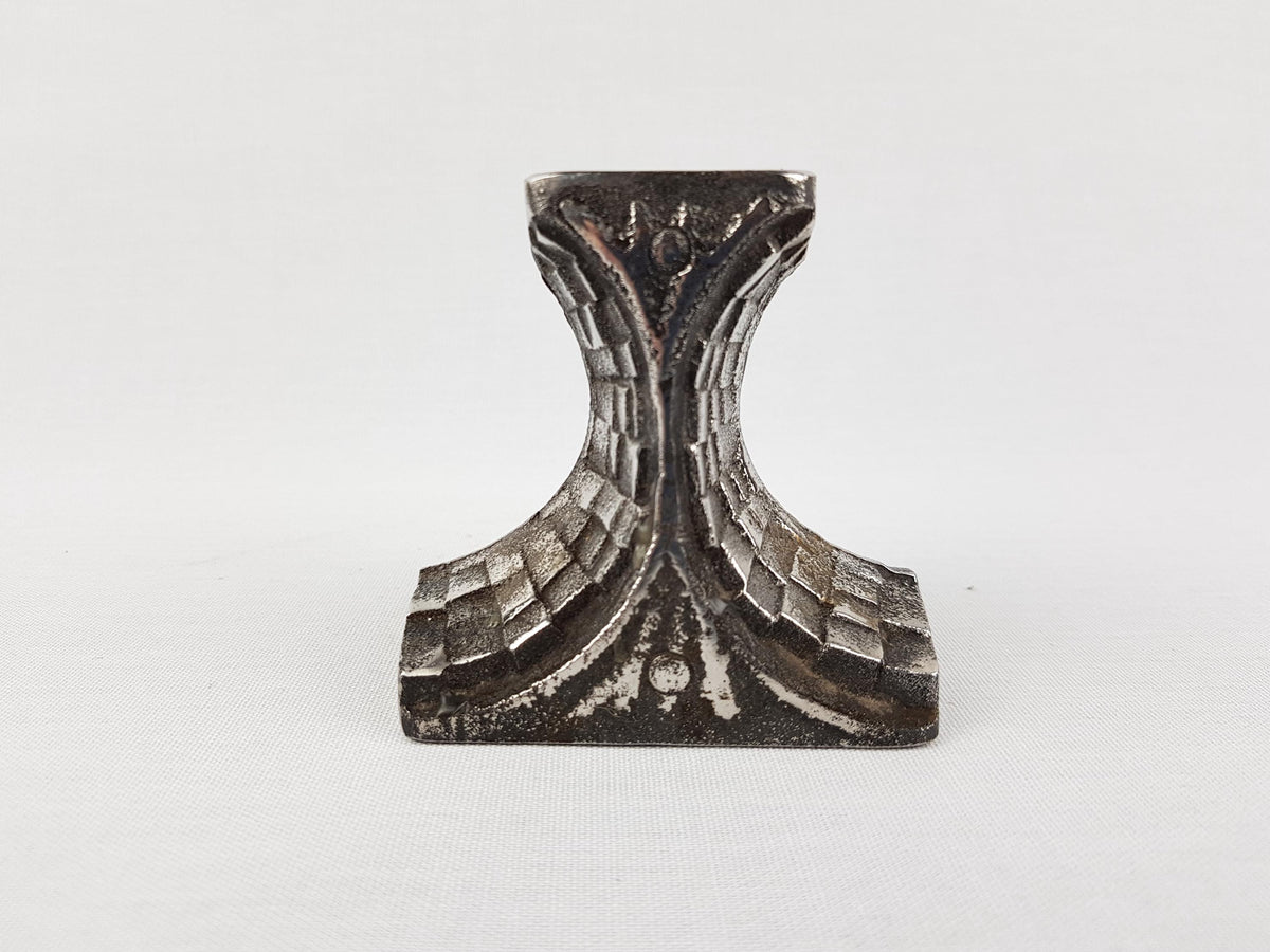 Vintage OLAV JOA Brutalist Sculptural Cast Stainless Steel Candleholder 18-8 Norway Design 1960s Polaris Fabrikker