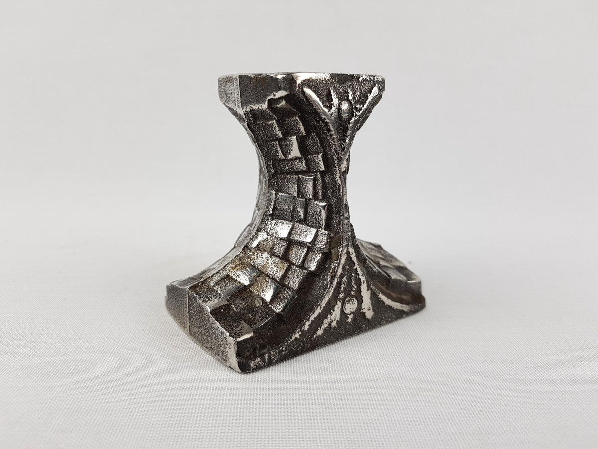 Vintage OLAV JOA Brutalist Sculptural Cast Stainless Steel Candleholder 18-8 Norway Design 1960s Polaris Fabrikker