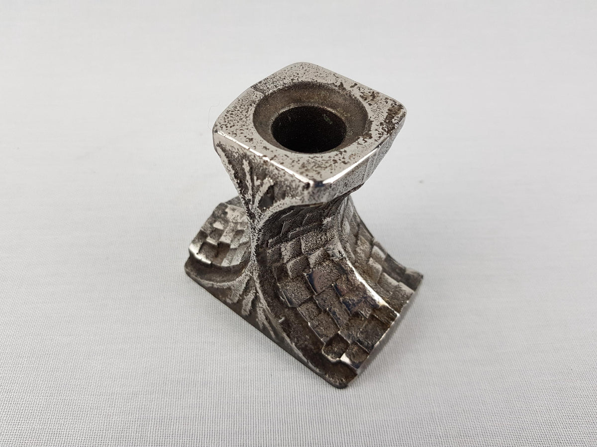 Vintage OLAV JOA Brutalist Sculptural Cast Stainless Steel Candleholder 18-8 Norway Design 1960s Polaris Fabrikker