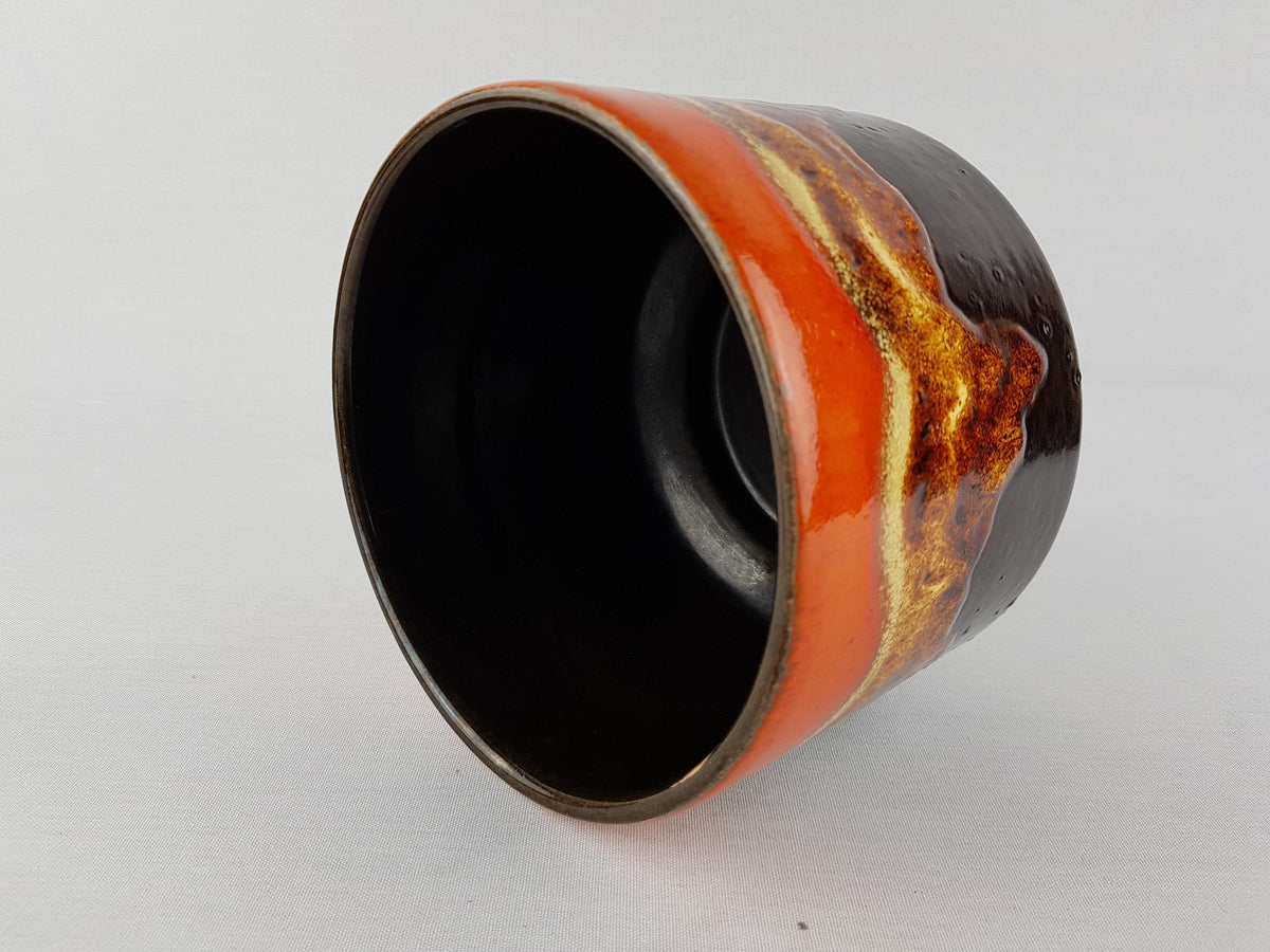 Vintage DUMLER AND BREIDEN Keramik Brown and Orange Fat Lava Flower Pot Planter 715 16 West German Pottery 1960s 1970s