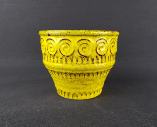 Vintage JASBA KERAMIK Gotland Series Yellow Planter N065/2212 West German Pottery 1970s
