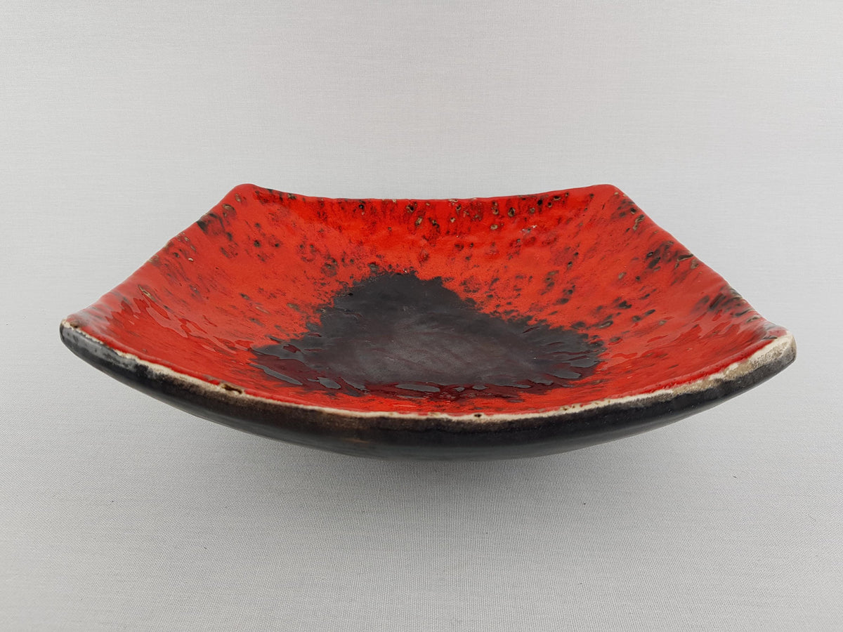 Vintage CARSTENS KERAMIK Black and Red Bowl West German Pottery 1960s 1970s