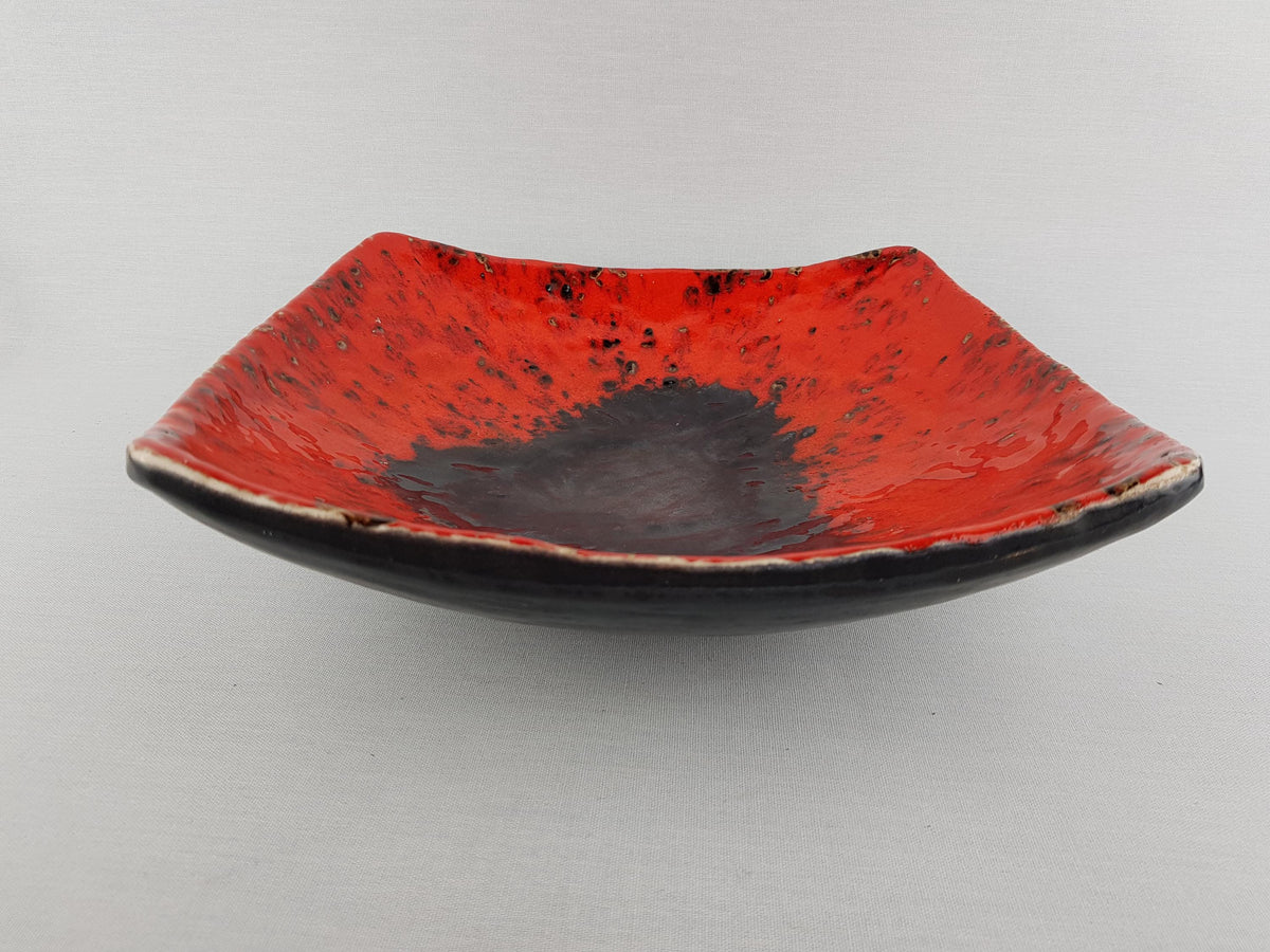 Vintage CARSTENS KERAMIK Black and Red Bowl West German Pottery 1960s 1970s