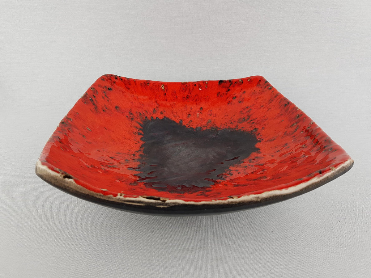 Vintage CARSTENS KERAMIK Black and Red Bowl West German Pottery 1960s 1970s