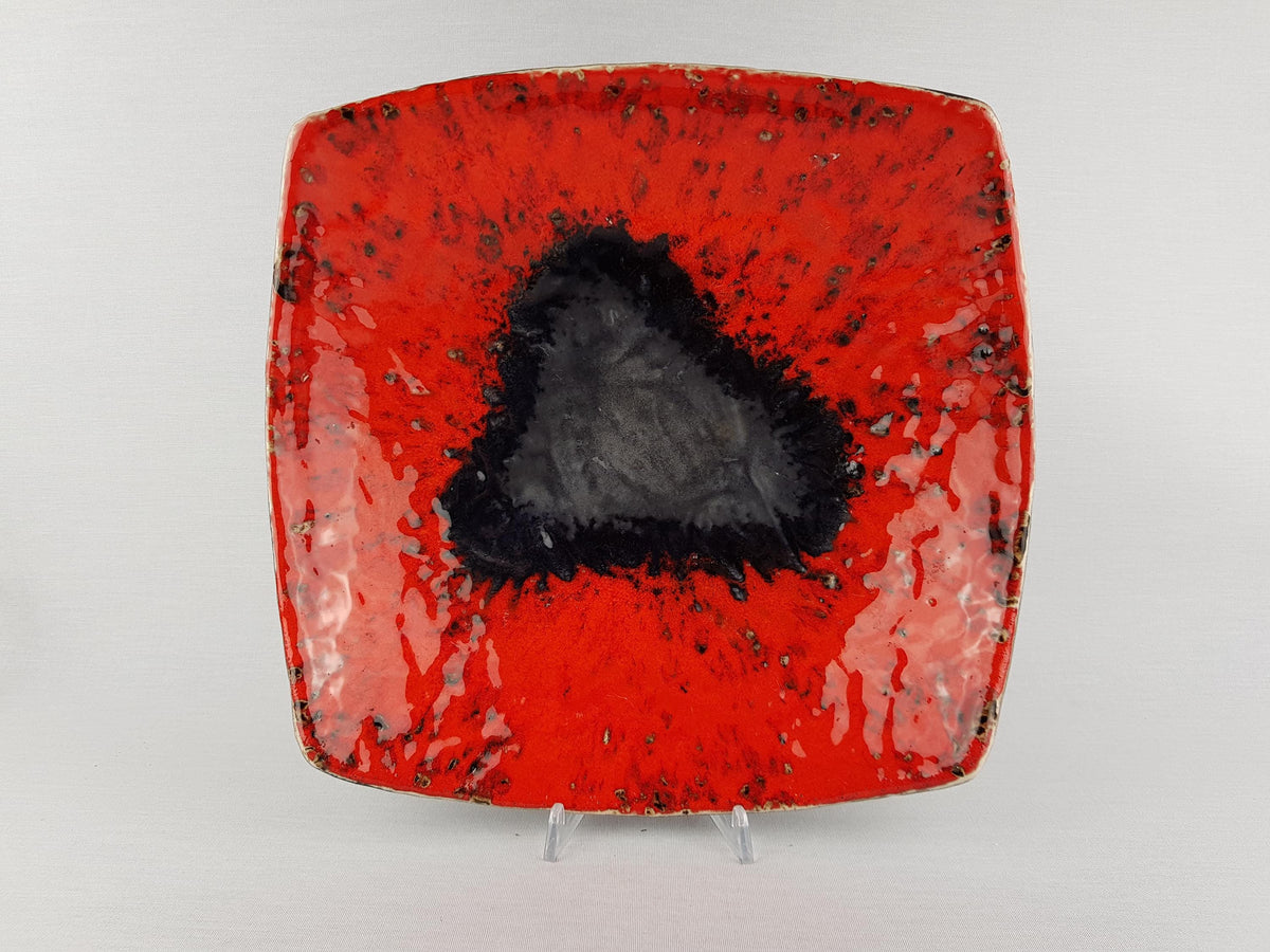Vintage CARSTENS KERAMIK Black and Red Bowl West German Pottery 1960s 1970s