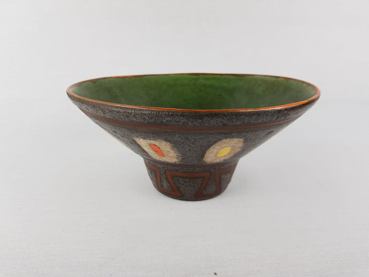 Vintage GMUNDNER KERAMIK Brown Green Bowl from Austria 1970s