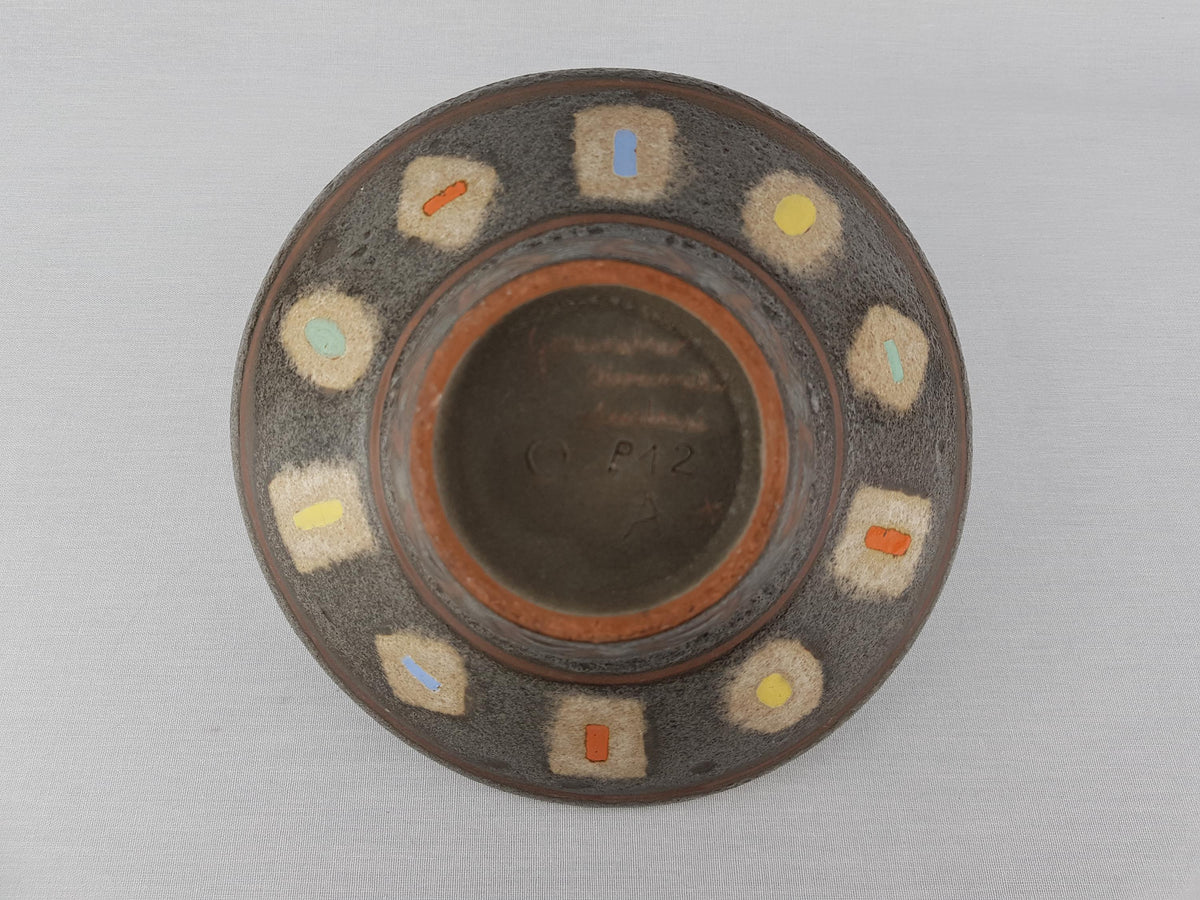 Vintage GMUNDNER KERAMIK Brown Green Bowl from Austria 1970s