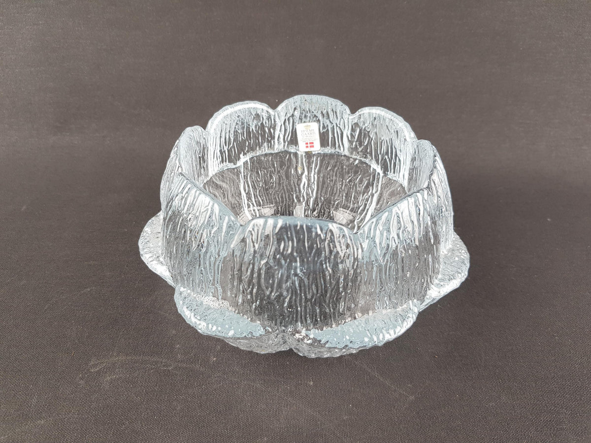 Vintage HOLMEGAARD Glass Bowl Candle Holder Akande by Sidse Werner 1970s