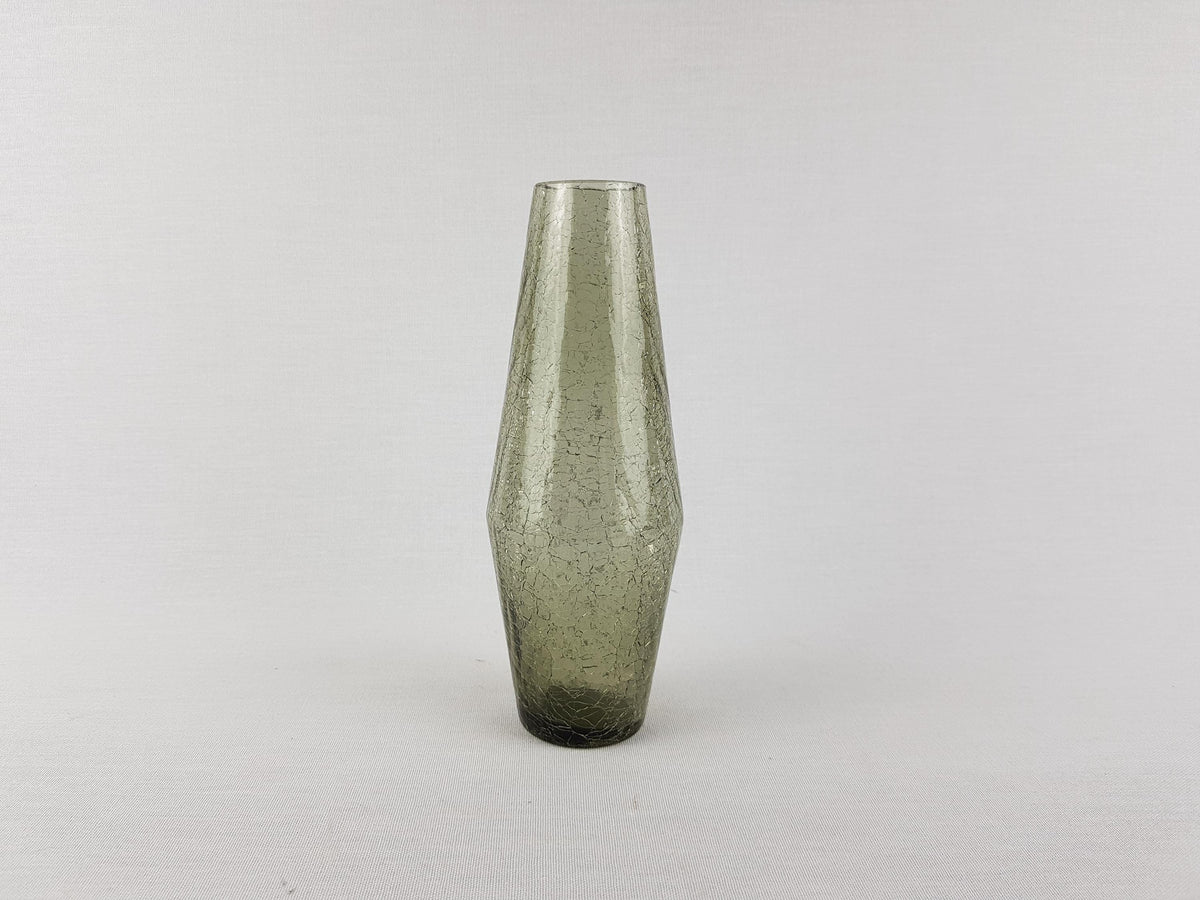 Vintage INGRID GLAS Yellow Glass Vase Craquelee Decor German Design Glass Art 1960 1970s