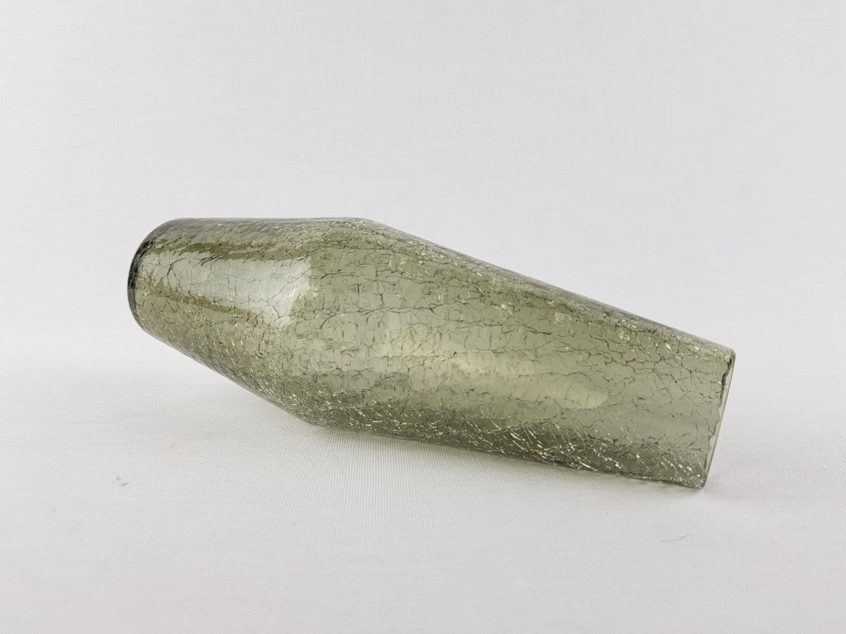 Vintage INGRID GLAS Yellow Glass Vase Craquelee Decor German Design Glass Art 1960 1970s