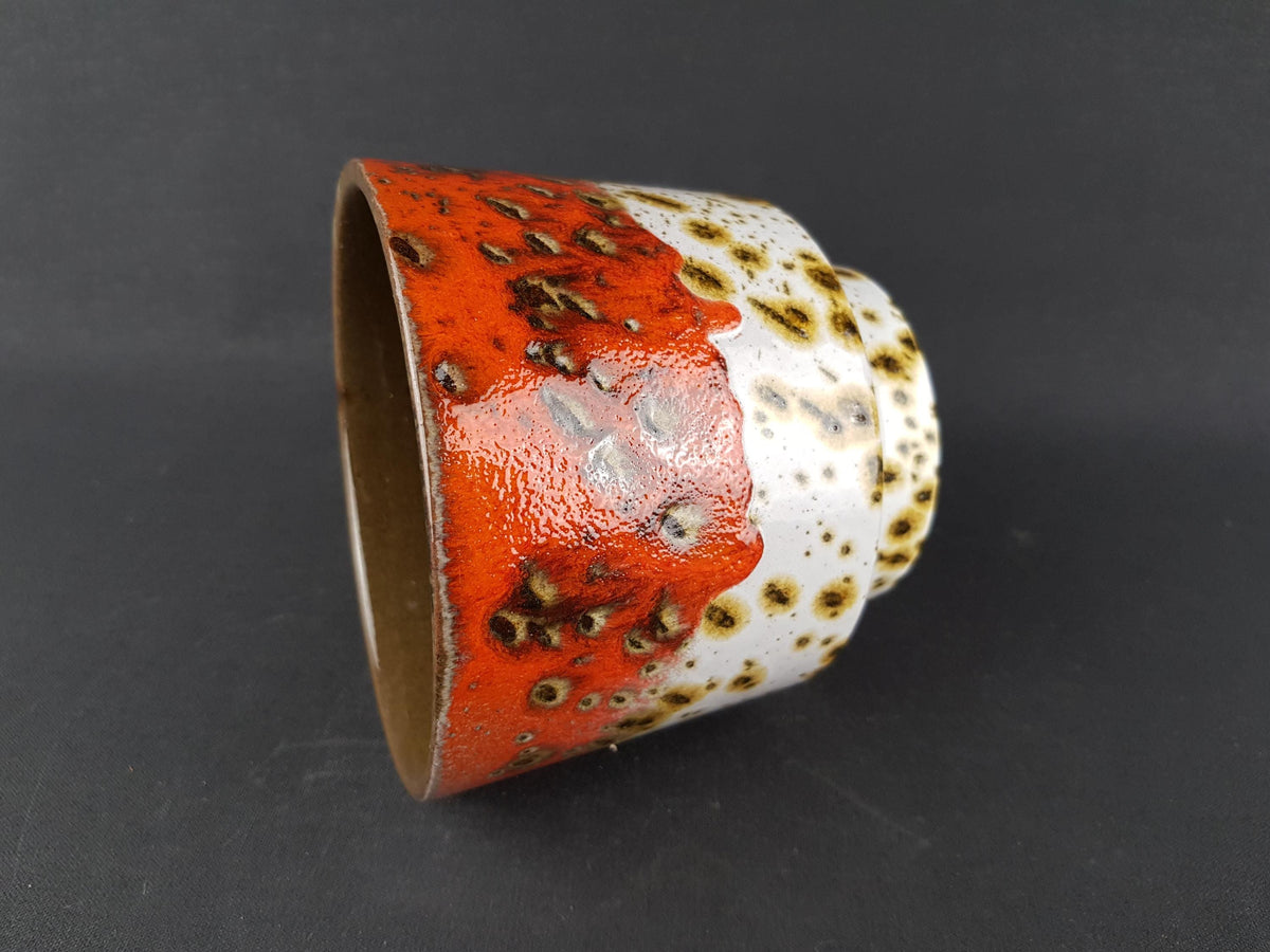 Vintage MAREI KERAMIK Orange Fat Lava Planter / Flower Pot with Berlin decor 12/2 West German Pottery 1970s