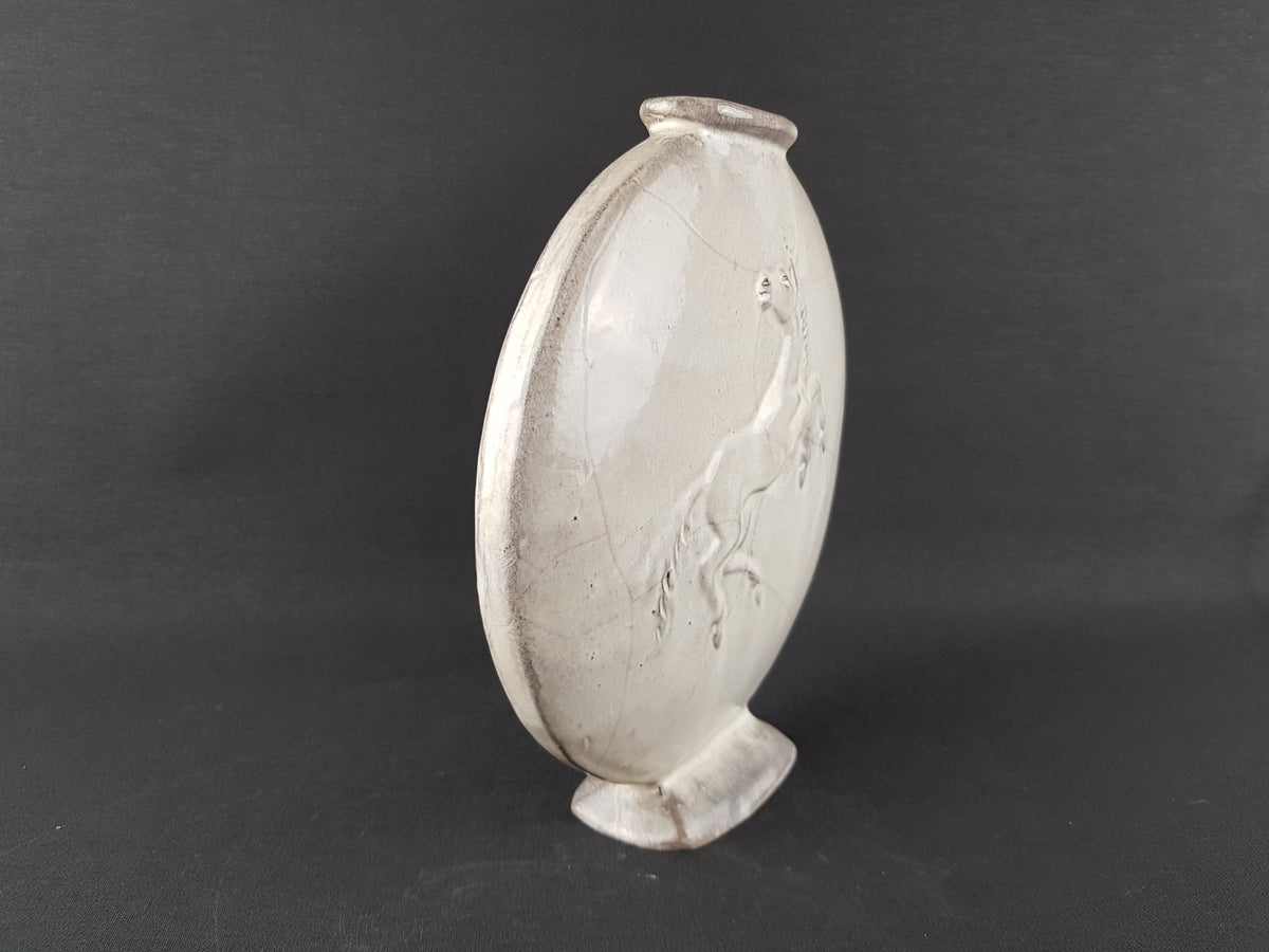 Art Deco - GROOTENBURG TÖPFEREI KREFELD Vase with Horse Decor by Paul Dresler, West German Pottery 1920-30s