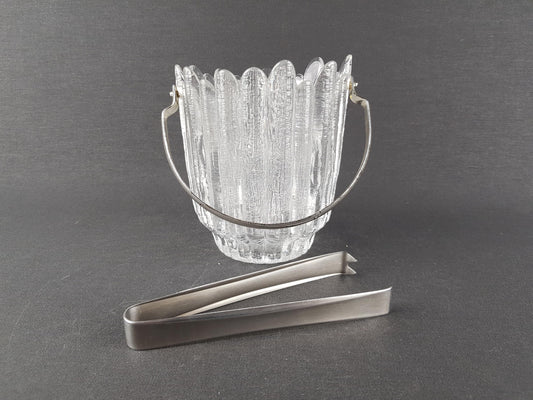Vintage ANNA HUETTE Ice Cooler, Textured Glass German Glass Art 1970s