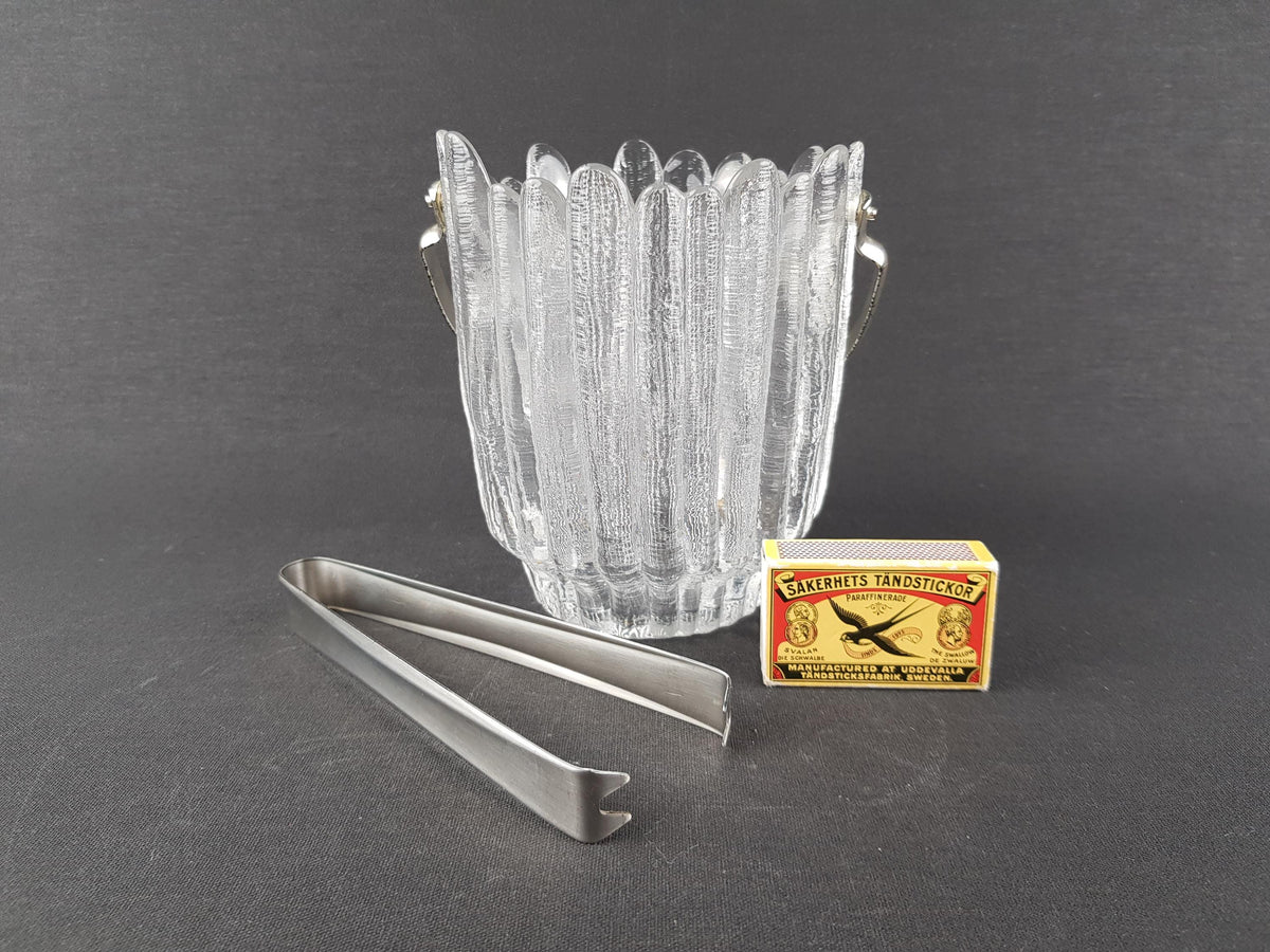 Vintage ANNA HUETTE Ice Cooler, Textured Glass German Glass Art 1970s