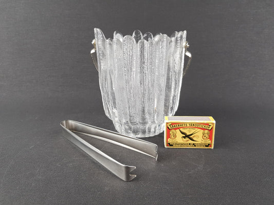 Vintage ANNA HUETTE Ice Cooler, Textured Glass German Glass Art 1970s