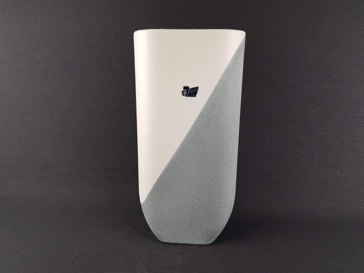 Vintage SILBERDISTEL Keramik White and Grey Vase 209/30 West German Pottery 1970s