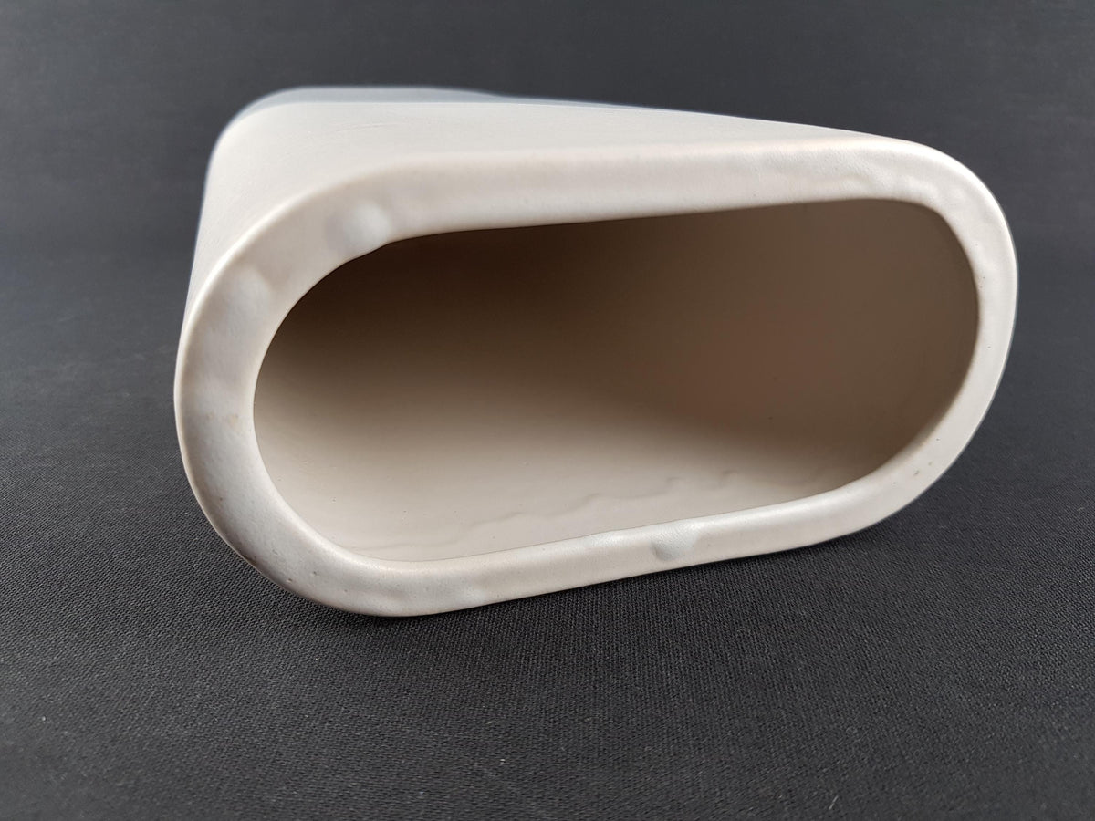 Vintage SILBERDISTEL Keramik White and Grey Vase 209/30 West German Pottery 1970s