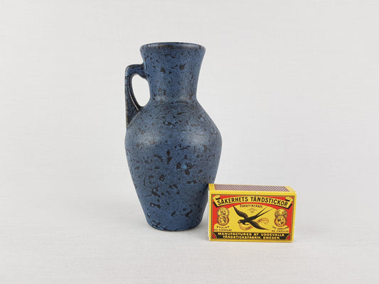 Vintage SCHEURICH KERAMIK Blue Vase with Speckled decor 405-13.5 West German Pottery 1970s