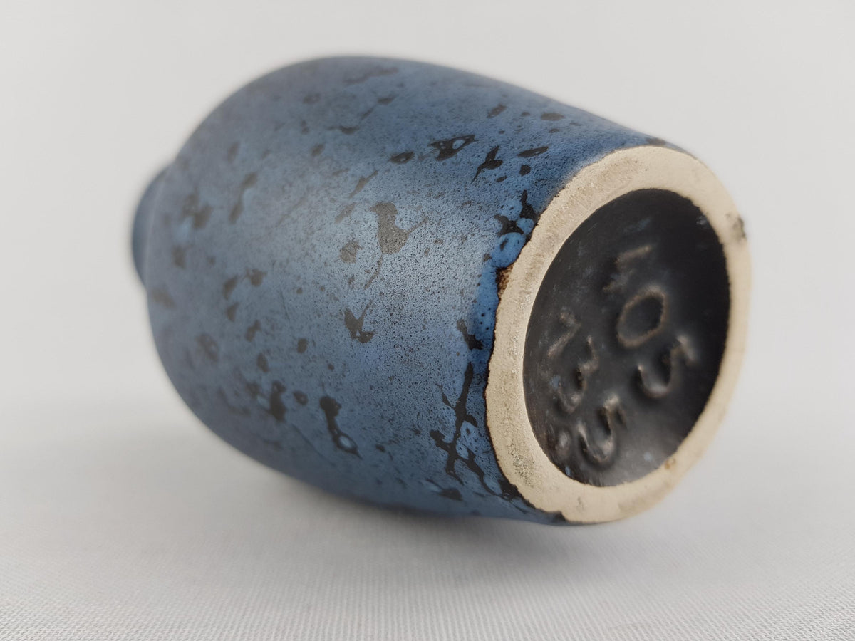 Vintage SCHEURICH KERAMIK Blue Vase with Speckled decor 405-13.5 West German Pottery 1970s