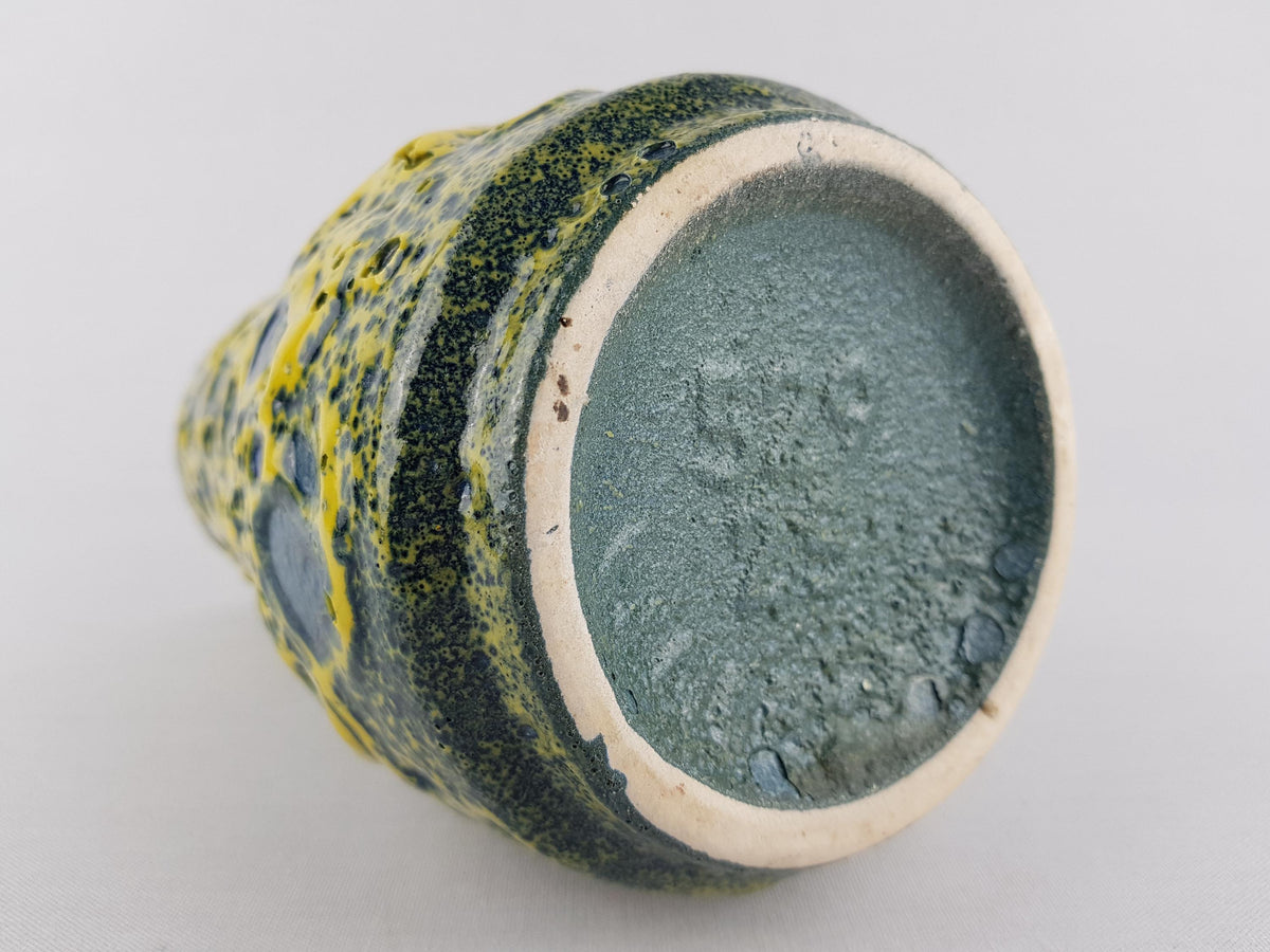 Vintage SCHEURICH KERAMIK Blue and Yellow Fat Lava Vase 529 25 West German Pottery 1970s