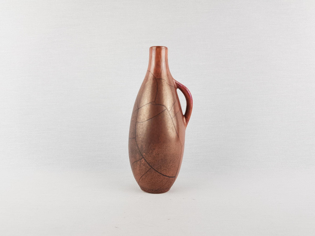 Vintage GROOTENBURG TÖPFEREI KREFELD Copper Colored Vase by Paul Dressler West German Pottery 1950s