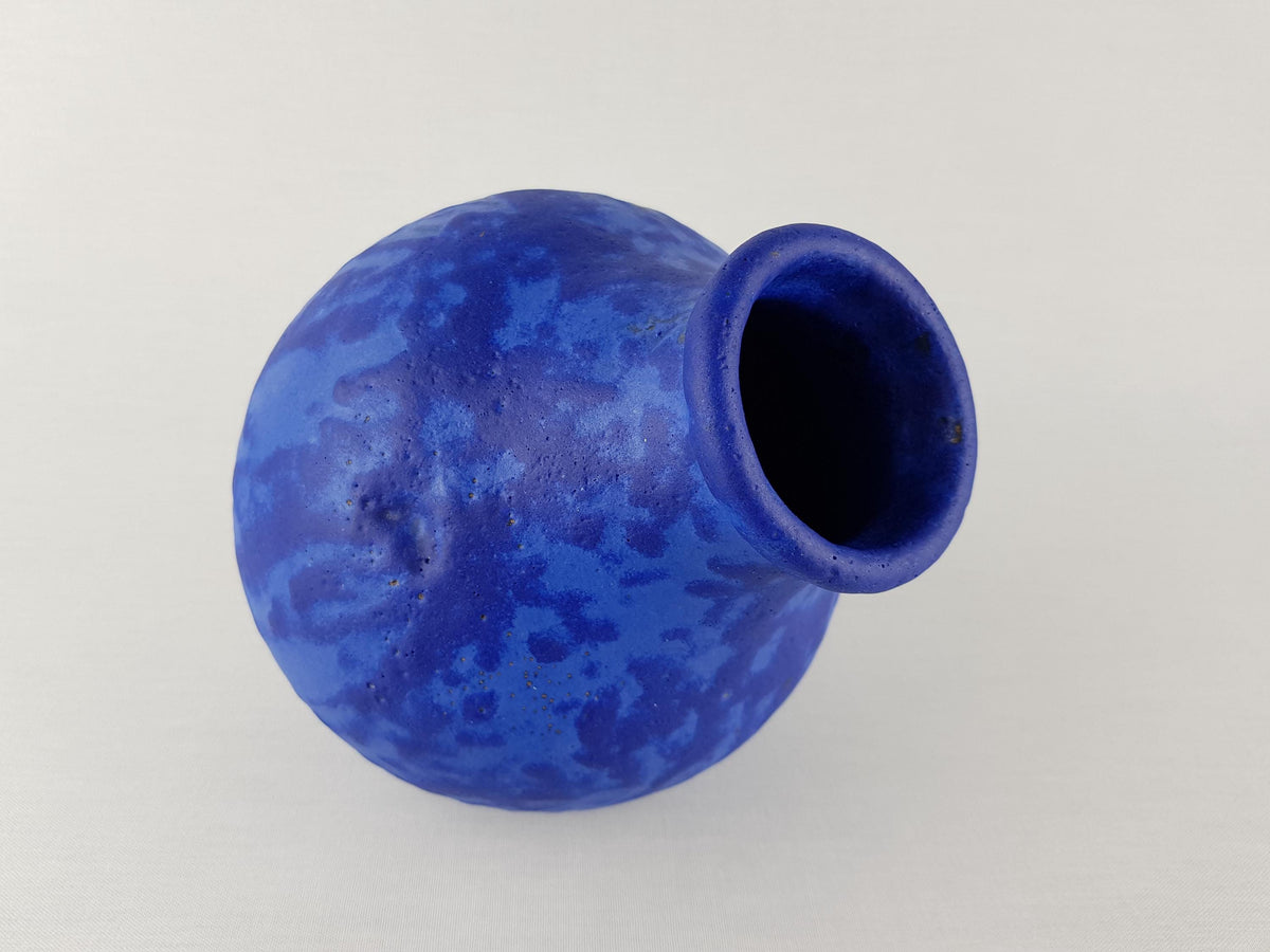 Vintage HARTWIG HEYNE TÖPFEREI (Hey) Yves Klein Blue Ceramic Vase - West German Pottery 1960-70s