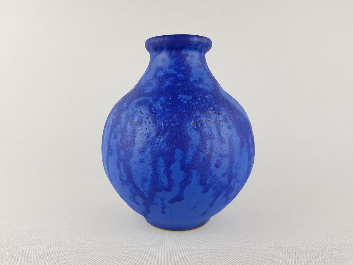 Vintage HARTWIG HEYNE TÖPFEREI (Hey) Yves Klein Blue Ceramic Vase - West German Pottery 1960-70s