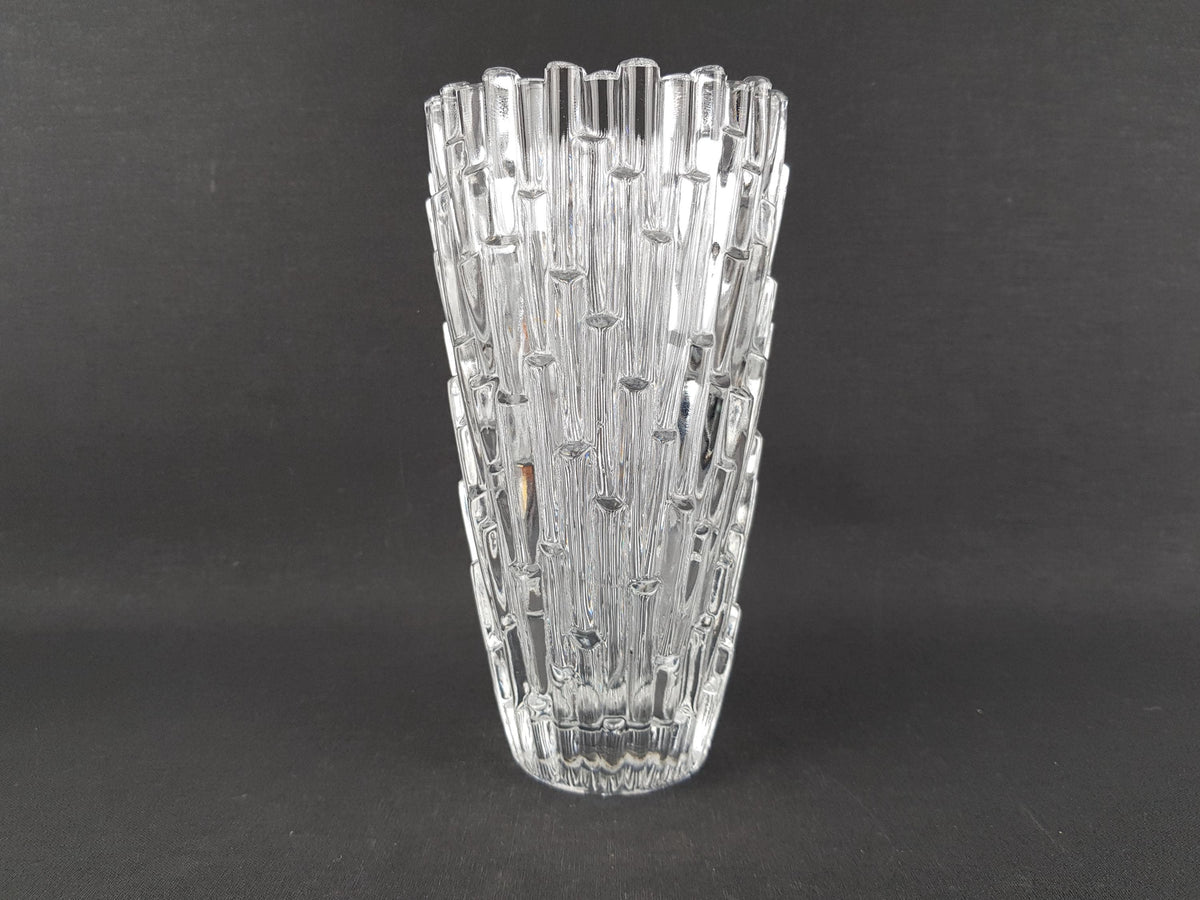 Vintage PEILL UND PUTZLER Crystal Clear Pipes Glass Vase West Germany 1960s 1970s