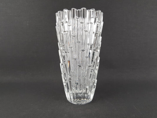 Vintage PEILL UND PUTZLER Crystal Clear Pipes Glass Vase West Germany 1960s 1970s