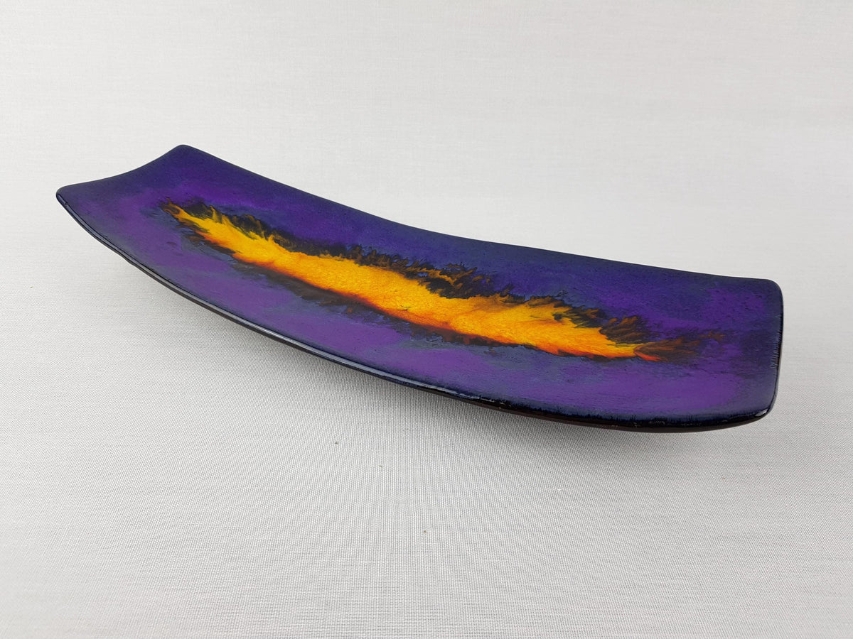 Vintage JAN VAN ERP Purple and Yellow Bowl Dutch Pottery 1970's