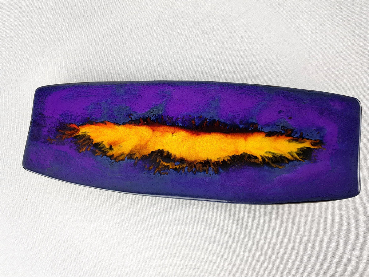 Vintage JAN VAN ERP Purple and Yellow Bowl Dutch Pottery 1970's