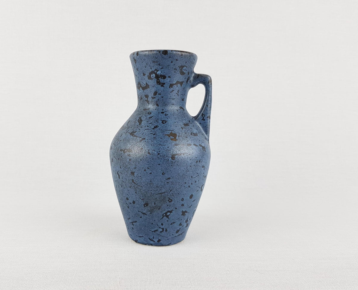 Vintage SCHEURICH KERAMIK Blue Vase with Speckled decor 405-13.5 West German Pottery 1970s
