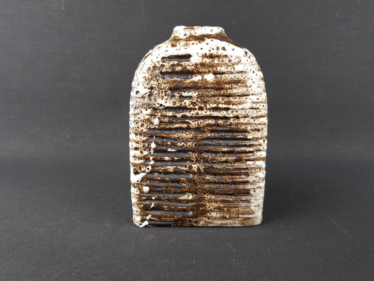 Vintage CARSTENS TONNIESHOF KERAMIK Brown Triangular Fat Lava Vase 7787 15 West German Pottery 1970s