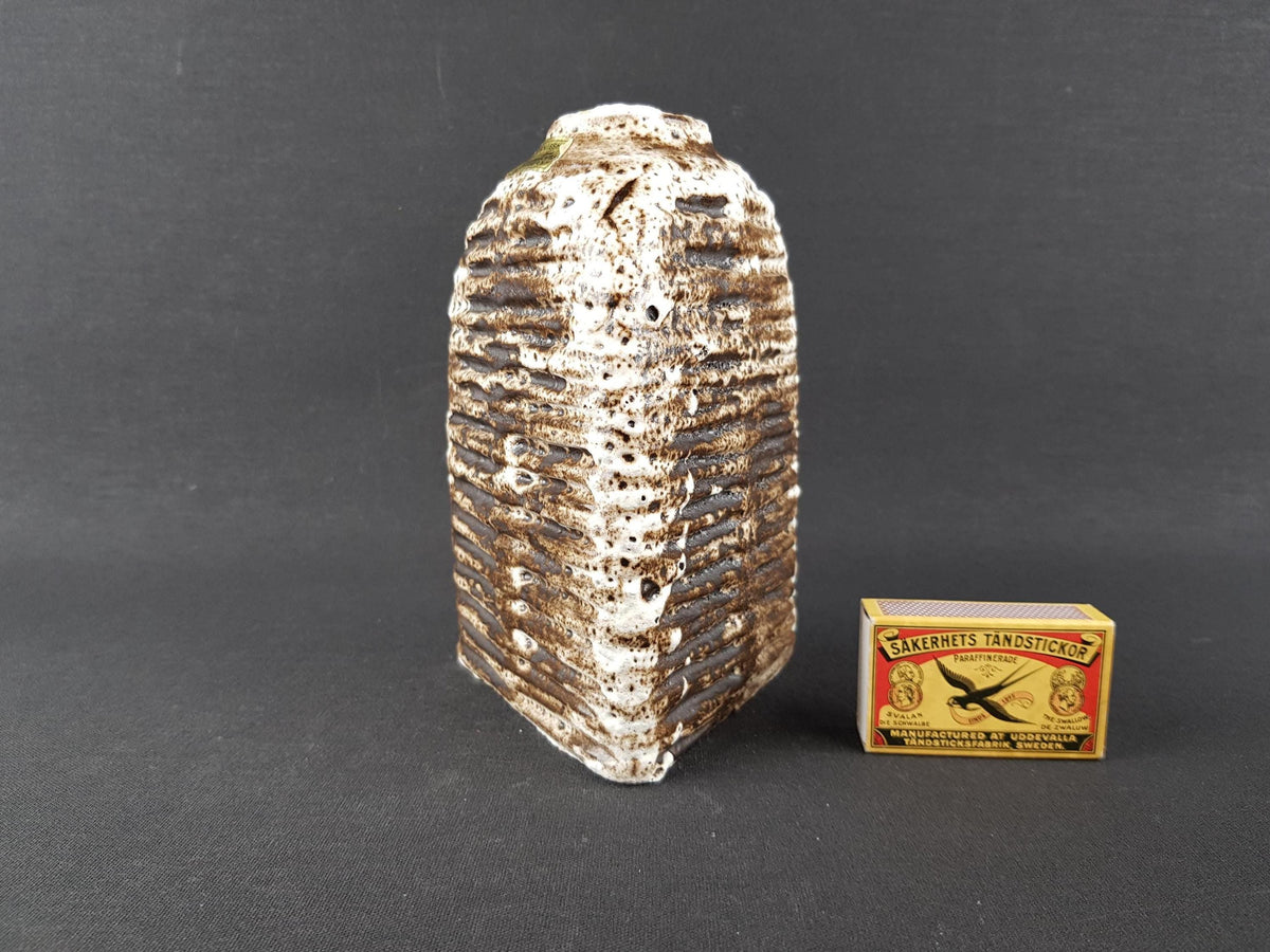 Vintage CARSTENS TONNIESHOF KERAMIK Brown Triangular Fat Lava Vase 7787 15 West German Pottery 1970s