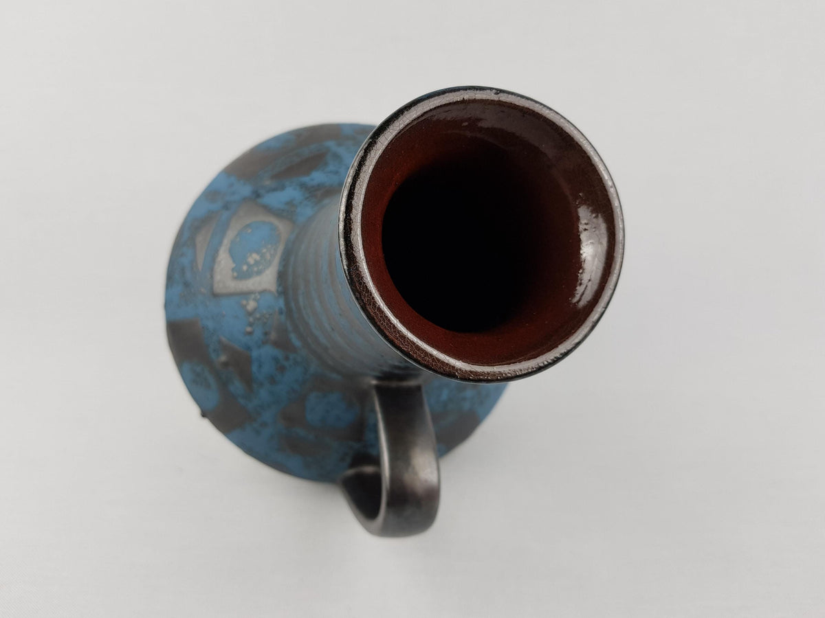 Vintage CARSTENS KERAMIK Vase with Blue Ankara Decor 1507-27 West German Pottery 1960s