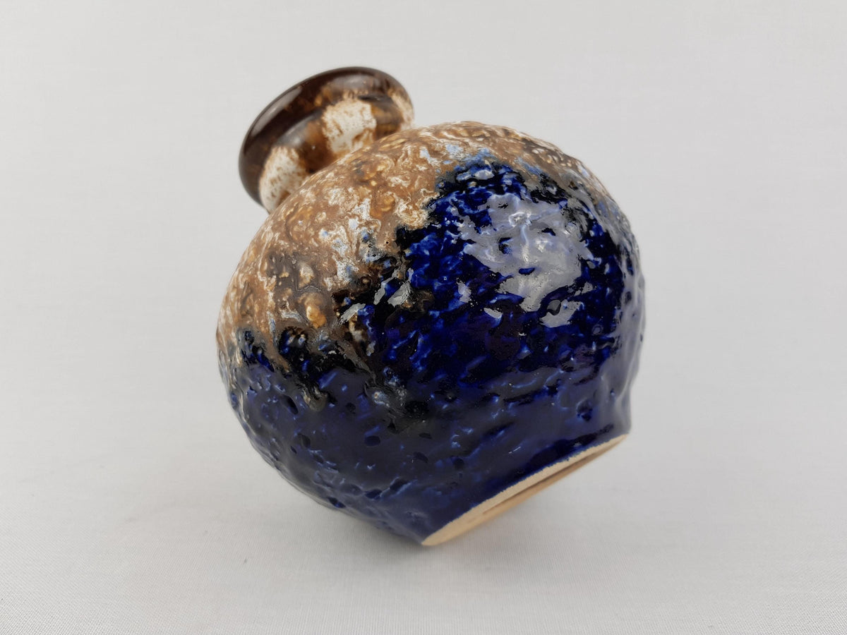 Vintage DUMLER UND BREIDEN Blue and White Fat Lava Vase 31 15 West German Pottery 1960-70s