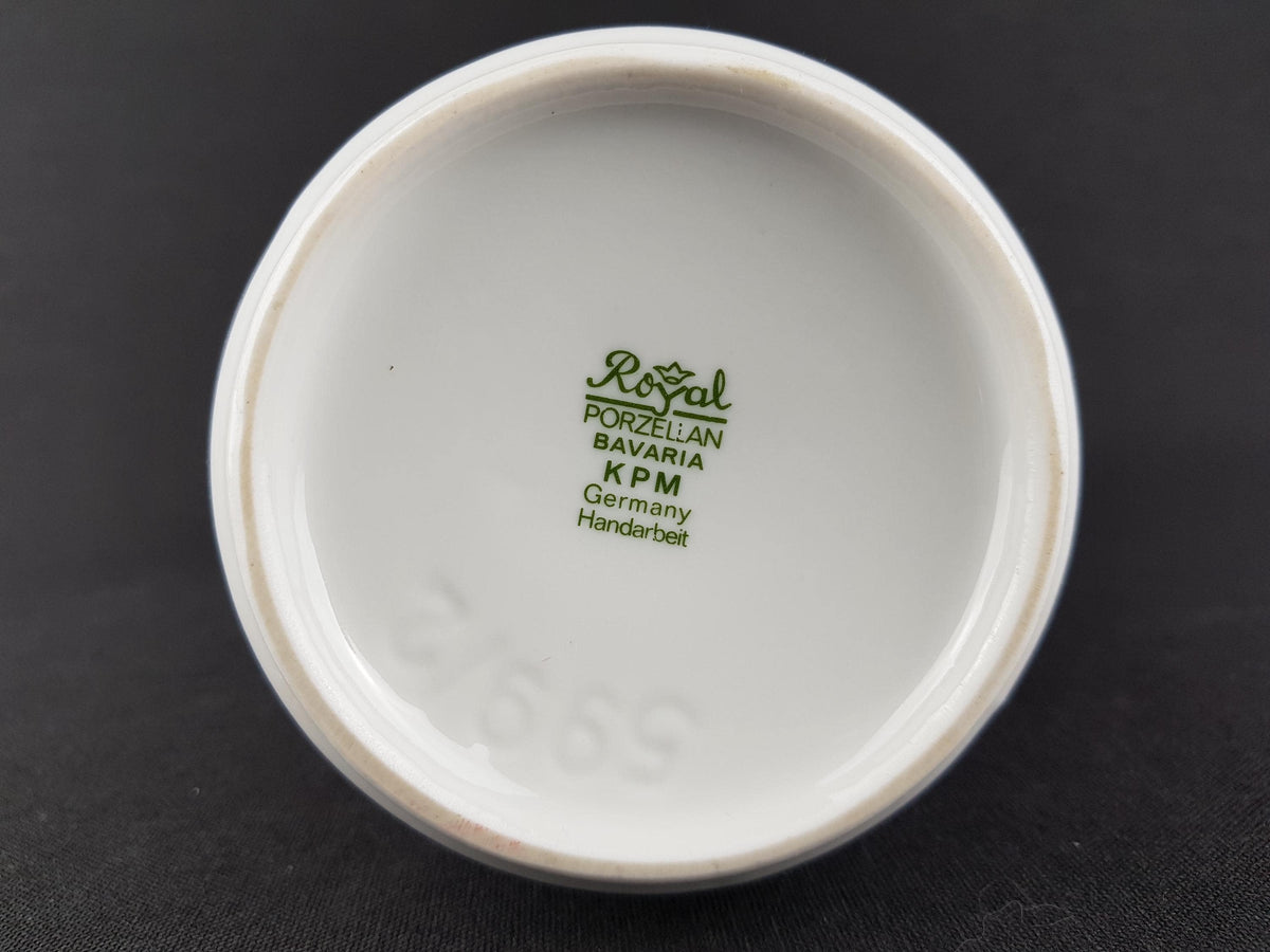 Vintage KERAFINA Porzellanfabrik Black and White Biscuit Porcelain Vase 599/2 – Royal KPM Bavaria – West Germany 1970s