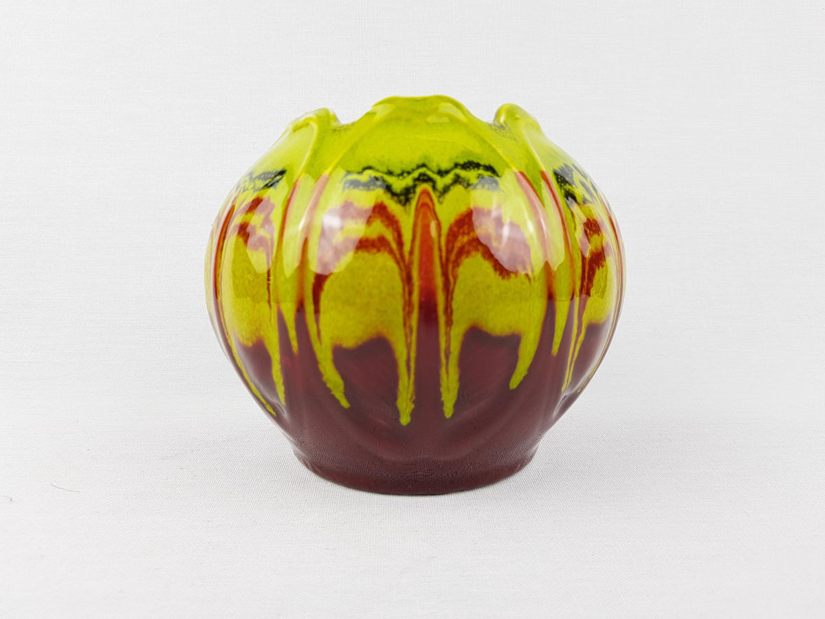 Vintage HUTSCHENREUTHER Green Brown Vase West German Pottery 1970s