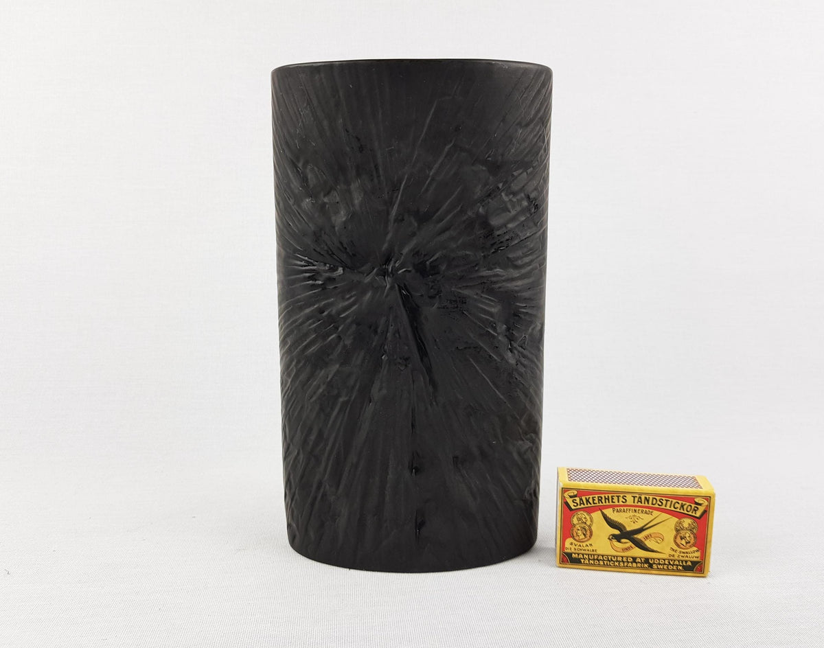 Rare Vintage ROSENTHAL Studio Linie Porcelaine Noire Relief Vase by Martin Freyer West Germany 1970s