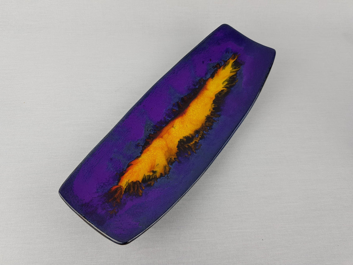 Vintage JAN VAN ERP Purple and Yellow Bowl Dutch Pottery 1970's