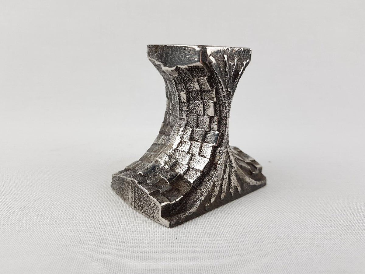 Vintage OLAV JOA Brutalist Sculptural Cast Stainless Steel Candleholder 18-8 Norway Design 1960s Polaris Fabrikker