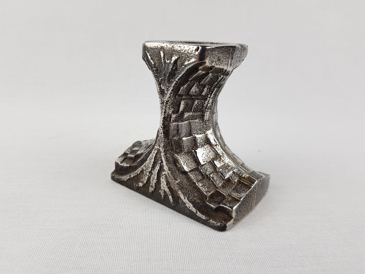 Vintage OLAV JOA Brutalist Sculptural Cast Stainless Steel Candleholder 18-8 Norway Design 1960s Polaris Fabrikker