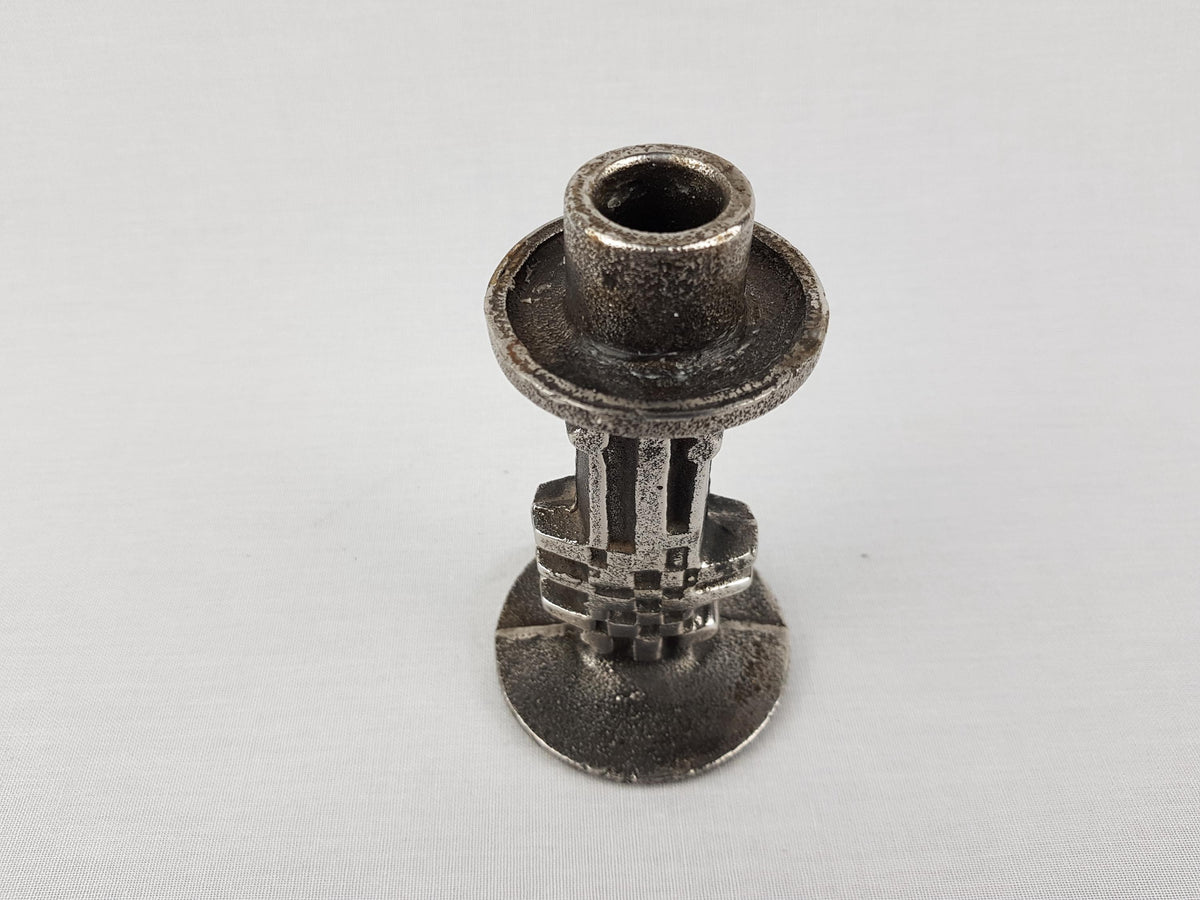 Vintage OLAV JOA Brutalist Sculptural Cast Stainless Steel Candleholder 18-8 Polaris Fabrikker Norway Design 1960s